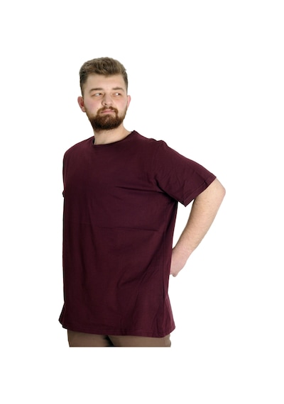 Mode Xl Büyük Beden Erkek Tshirt Bisiklet Yaka Basic 20031 Mürdüm Mürdüm