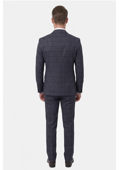 Rizzup Lacivert Kare Desenli Slim Fit Erkek Takım Elbise Çift Düğme Çift Yırtmaç 2 Li Takım 2601812 Rizzup Lacivert Kare Desenli Slim Fit Erkek Takım Elbise Çift Düğme Çift Yırtmaç 2 Li Takım 2601812