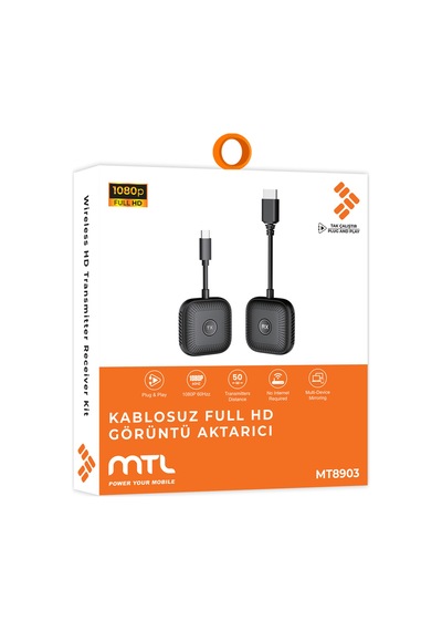 Kablosuz Görüntü Aktarıcı Type-c - 1080p 60hz, Usb-c Tx-rx, Tak Çalıştır, Tv-pc Bağlantı Kiti