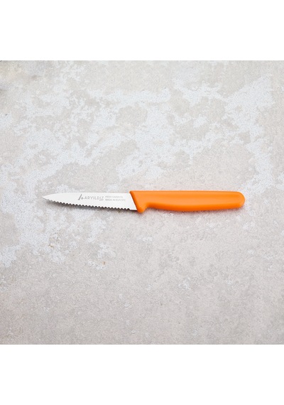 Aryıldız Solo Tırtıklı Sebze Bıçağı Turuncu 10 Cm Renkli