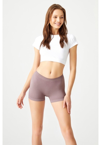 Los Ojos 3 Adet Fitilli Seamless Boxer Külot 3xboyshort Fitilli Mor-bej-kahverengi Fitilli Mor-bej-kahverengi