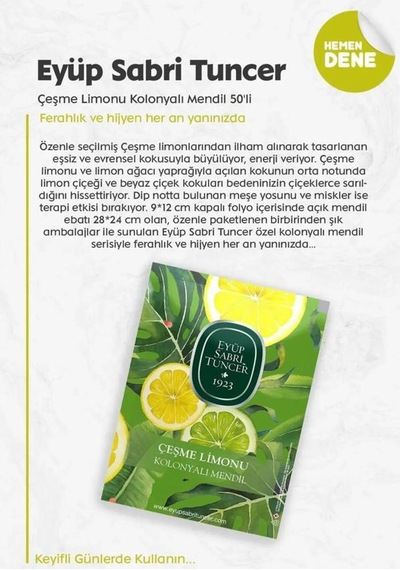 Kolonyalı Mendil Limon 50'li, 150'li Okyanus Ve Mandalina, Macadamia Losyon 250 Ml Rosie Tekli