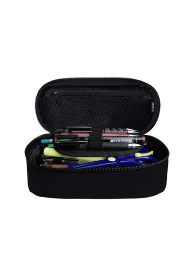 Jacbag Oval Pencil Case-oval Tip Geniş Iç Hacimli Siyah Kalem Kutusu Kalemlik Siyah