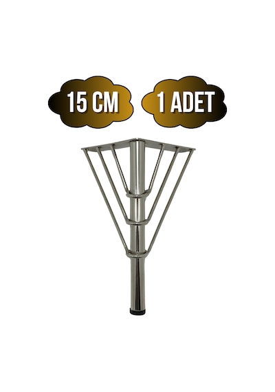 Metal Tel Boru Desenli Ayak Mobilya Masa Ve Dolap Ayağı Krom Metal 15cm 1 Adet