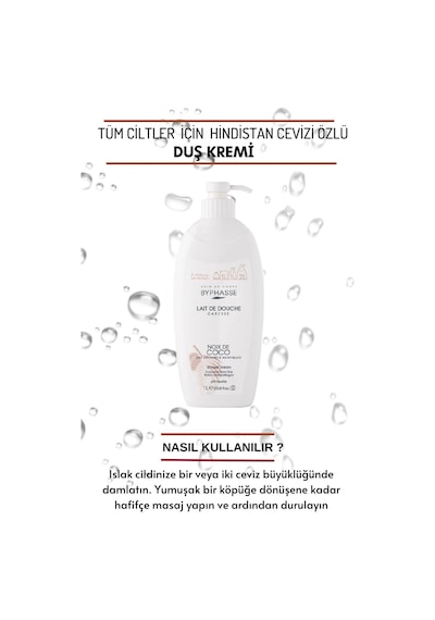 Byphasse Caresse Hindistan Cevizi Özlü Duş Kremi 1 L