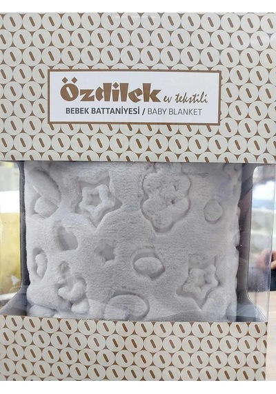 Özdilek Embos Peluş Bebek Battaniyesi 100 X 120 Açık Gri 9561
