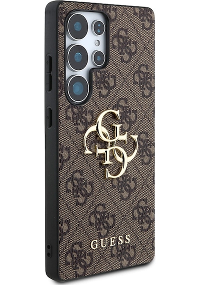 Galaxy Uyumlu S25 Ultra Kılıf Guess Lisanslı Pu Deri 4g Desenli Metal Büyük 4g Ve Logolu Kapak Kahverengi