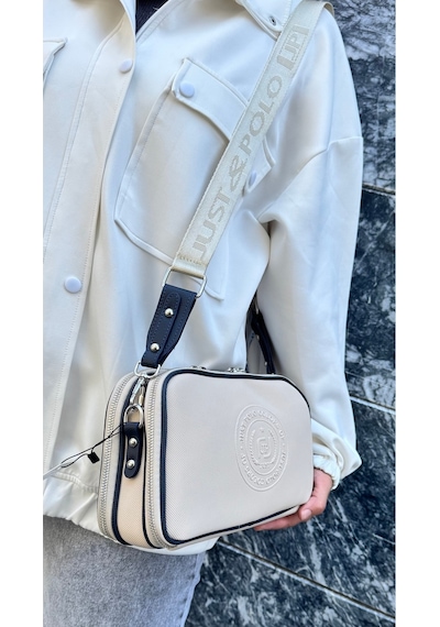 Just Polo Justpolo Kadın Omuz&postacı Çantası Ebat: Boy:16 En:26 Cm Bej Lacivert