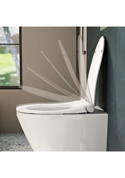 VitrA 110-003r009 İnce Universal Klozet Kapağı, Yavaş Kapanır, Kolay Çıkabilir, Beyaz