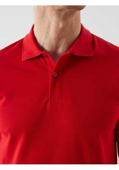 Lcwaıkıkı Classic Kırmızı Polo Yaka Kısa Kollu Pike Erkek Tişört