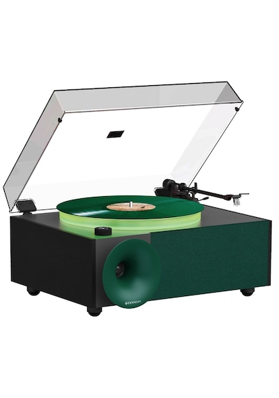 Fennessy İ5s Bluetooth Hoparlörlü 45w Hi-fi Işıklı Retro Pikap Plakçalar Turntable, Yeşil