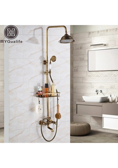 Banyo Bataryası + Antik Duş Seti Sepetli Antik