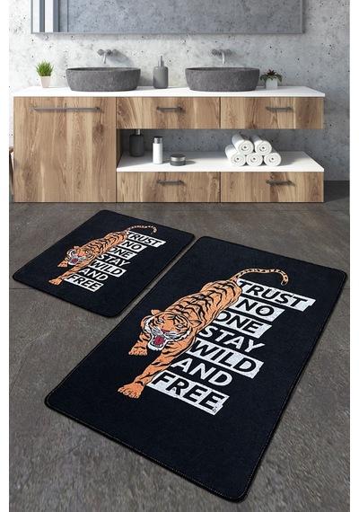 Trust Banyo Halısı Djt 2 Li Set Siyah