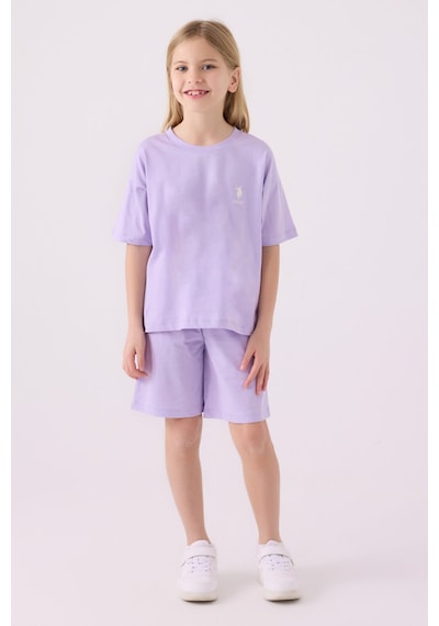 U.S. Polo Assn. U.s. Polo Assn Kız Çocuk Mor Bermuda Takım Us1848-c-v27 Mor