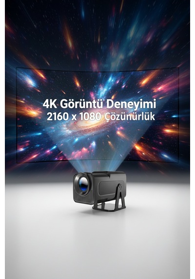 4k Led Akıllı Projeksiyon 300 Ansı Lümen Kablosuz Aktarım Hdmı & Usb