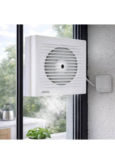 Aircol Otomatik Panjurlu Tuvalet Ve Banyo Fanı / Aspiratörü 160 M³/h - Aircol 120 Op
