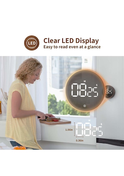 Ahşap Tasarımlı Dijital Timer Ve Kronometre Led Ekranlı Geri Sayım Sayacı Zamanlayıcı Mutfak Timerı Ders Çalışma Pomodoro Spor Ve Fitness Kronometresi Dokunmatik Kullanım Modern Dekoratif Tasarım