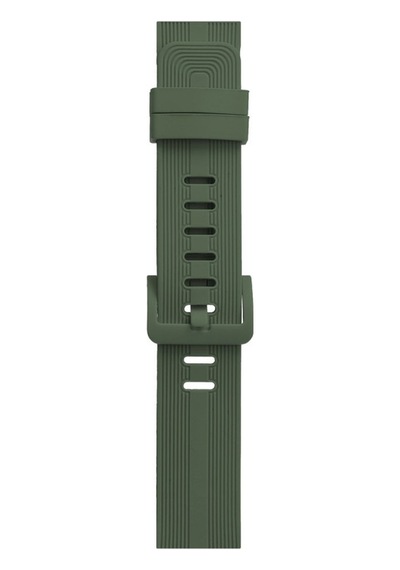 Apple Watch 38mm Uyumlu Kr408 Çizgili Silikon Kordon - Koyu Yeşil