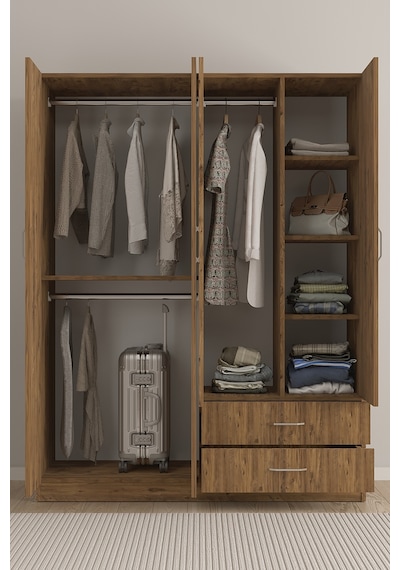 Aeka Ae-1077 Terra 4 Kapaklı 2 Çekmeceli 3 Askılıklı Raflı 140x182x53 Cm Gardırop Atlantik Çam Aeka Ae-1077 Terra 4 Kapaklı 2 Çekmeceli 3 Askılıklı Raflı 140x182x53 Cm Gardırop Atlantik Çam