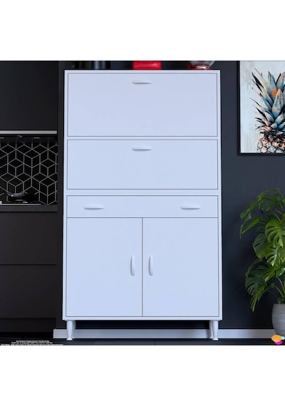 Eliusta Solaira 100 Cm Genişlik Kapaklı Mutfak Dolabı 4 Kapaklı, Çekmeceli Çok Amaçlı Mutfak/banyo Dolabı Beyaz Eliusta Solaira 100 Cm Genişlik Kapaklı Mutfak Dolabı 4 Kapaklı, Çekmeceli Çok Amaçlı Mutfak/banyo Dolabı Beyaz