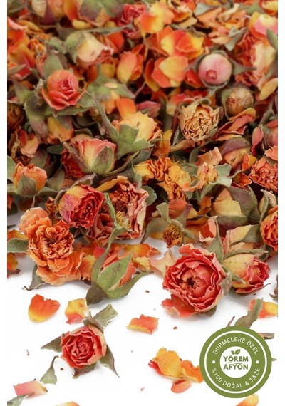 Yörem Afyon Meşhur Isparta Yöresinden Kurutulmuş Tomurcuk Kokulu Turuncu Gül Kurusu Rose Odorata 60gr.