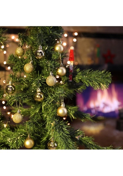 Yenigeldi 12'li Gold 3 Cm Yılbaşı Topu, Noel Topu, Çam Ağacı Topu, Süs Topu, Gold