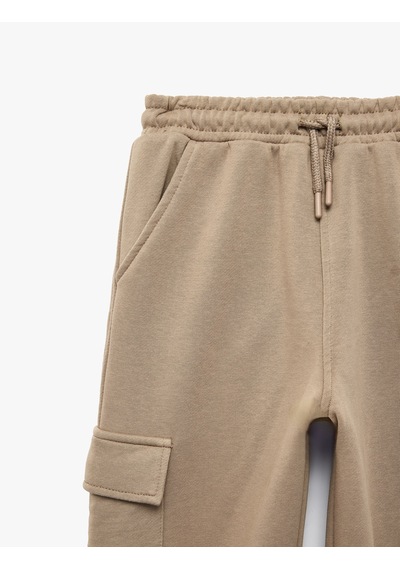 Koton Kargo Cep Detaylı Beli Lastikli Bol Kalıp Jogger Eşofman Altı Kahverengi 7wkb40113tk Kahve