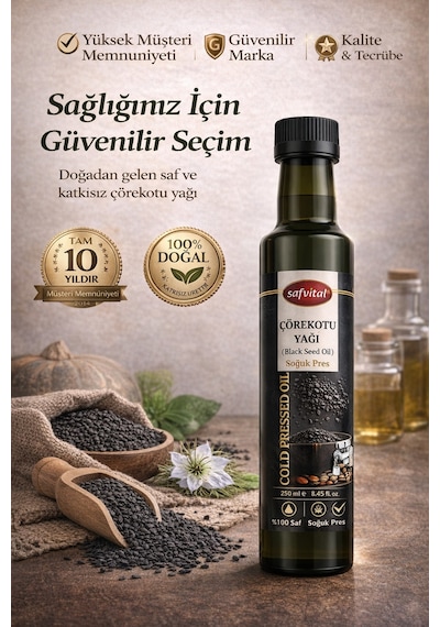 Soğuk Pres Çörekotu Yağı 250 Ml %100 Doğal Saf Çörekotu Yağı Soğuk Sıkım Black Seed Oil
