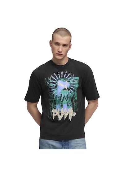 Puma Graphic Erkek Siyah Günlük Stil T-shirt 63444201