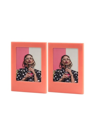Fujifilm Instax Mini Film Uyumlu 2'li Mıknatıslı Fotoğraf Çerçeve Seti, Turuncu