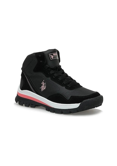 U.S. Polo Assn. U.s.polo Assn Sagan Hı 3pr Siyah Pembe Comfort Casual Boğazlı Günlük Spor Ayakkabısı