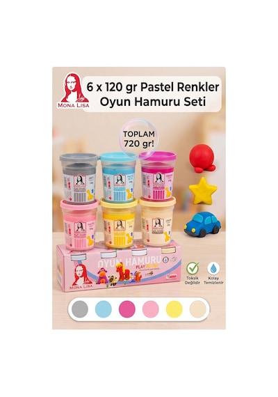 Oyun Hamuru 18 Renk 1 Paket Monalisa 18 Li Oyun Hamuru Kurumaya Karşı Dirençli Okul Öncesi Kreş Yumuşak Çok  Renkli