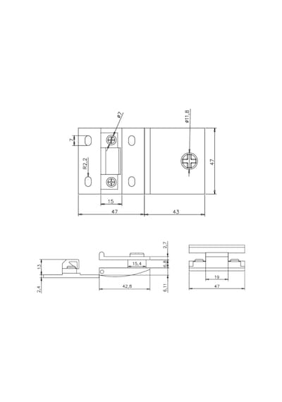 Osena Cam Menteşesi Metal Krom 6-8 Mm Ayarlı 1 Takım Krom