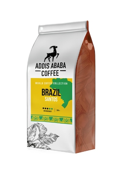 Addis Ababa Coffee Brazil-Santos Dünya Kahvesi Kavrulmuş Çekirdek Kahve 250 G