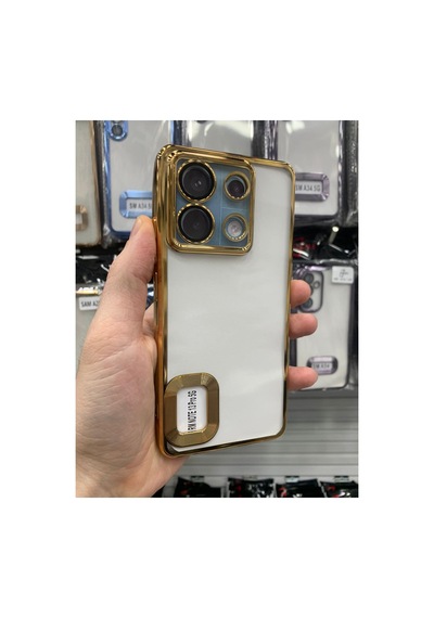 Xiaomi Redmi Note 13 Pro 5g Kamera Lens Korumalı Şeffaf Yumuşak Silikon Telefon Kılıfı Kapak Gold