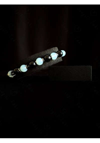 Obsidyen Ve Opal Doğal Taşlı Bileklik -zemheri Serisi