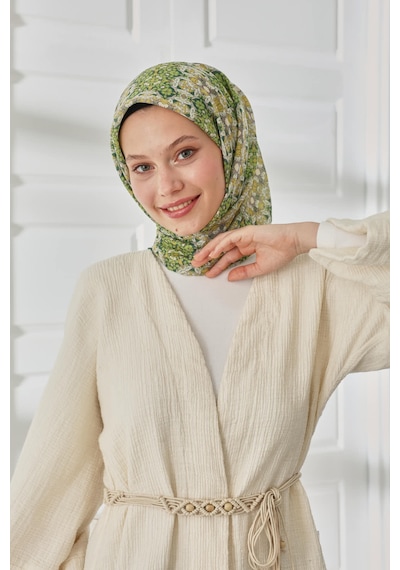 Silk Home Soft Eşarp 73093-13 Sarı, Yeşil, Fıstık Yeşili, Ekru