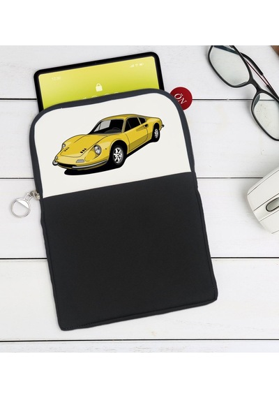 Bk Gift Klasik Araç Tasarımlı Taşınabilir Koruyucu Tablet Kılıfı & Organizer Çanta - Siyah-7
