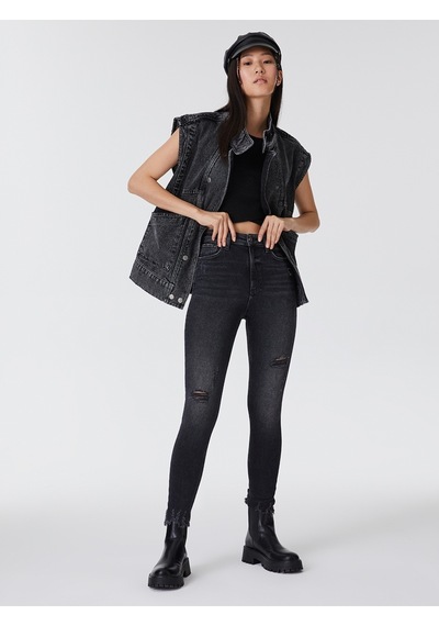 Natalie Skinny Fit Kadın Pantolon Antrasit