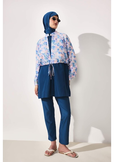 Defacto Regular Fıt Çiçekli 5li Burkini Mayo G7443ax26hsbe376 Mavi-be376