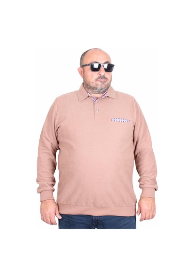 Moc Grande Mocgrande Erkek Büyük Beden Polo Yaka Sweat Flota Cep 24407 S.kahve