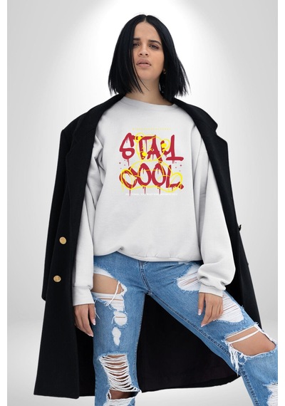 Havalı Kal Unisex Beyaz Sweatshirt Beyaz