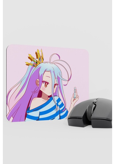 No Game No Life Anime V1 - 22x18 Gaming Kauçuk Kaymaz Taban Mouse Pad Fare Altlığı