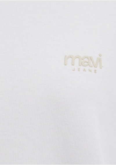 Mavi - Mavi Jeans Baskılı Ekru Tişört 1613804-80194 Ekru