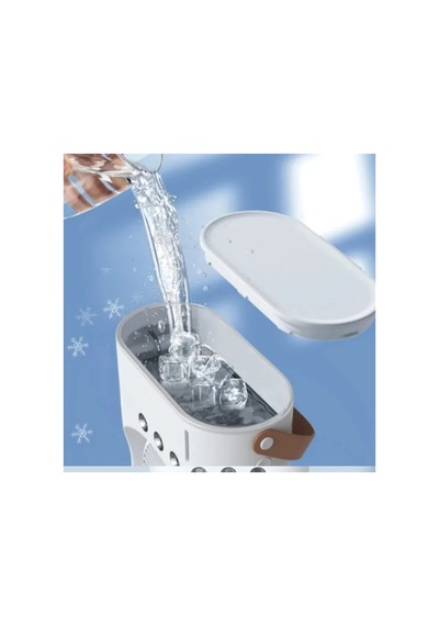 Yeni 3 Delik Çift Kafa Sprey Dönebilir Fan Nemlendirme Soğutma Usb Powered Mini Masaüstü Hava Soğutucu Beyaz - 869380807