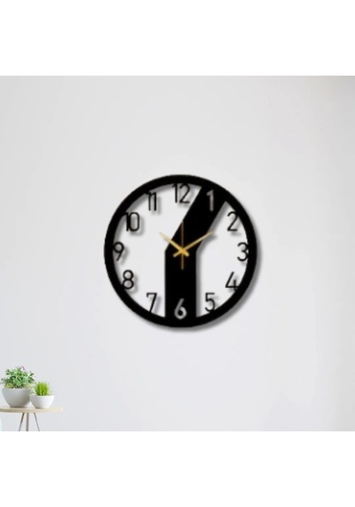Metal Duvar Saati Siyah Blok Desenli Dekoratif Saat Siyah-52 X 52