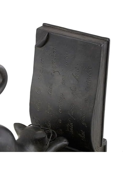 Deco 79 Polystone Kedi Dekoratif Kitap Desteği, 2'li Set, 18 Cm Yükseklik, Siyah