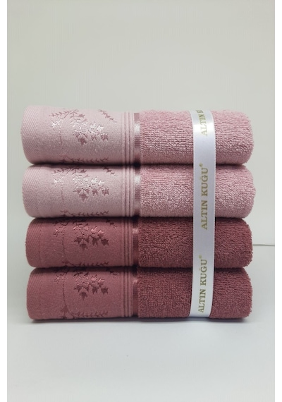 Ditsy Havlu 4 Adet - Pembe Mürdüm Pembe - Mürdüm