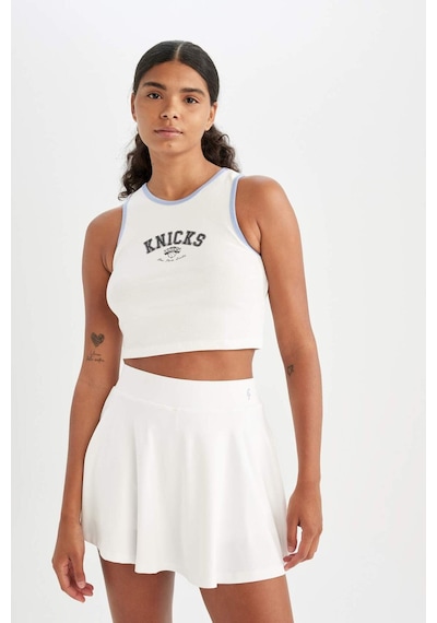 DeFactoFit NBA New York Knicks Cropped Fit Bisiklet Yaka Ribana Atlet C6316AX24HSER105
