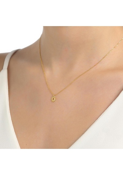 925 Ayar Gümüş Minik Güneş Kolye 531449789